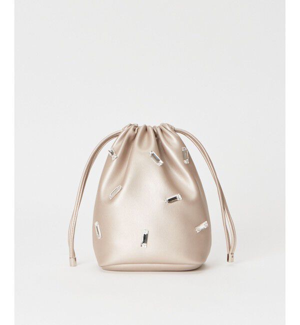 allureville「フェイクレザービジューポシェット ショルダーバッグ」|ショルダー・メッセンジャー|ゴールド系