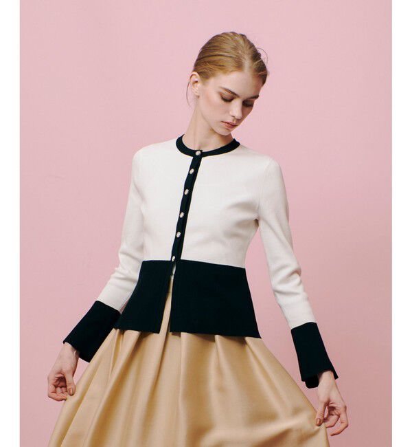 LOULOU WILLOUGHBY「【LOULOU WILLOUGHBY】ウエストキリカエカーディガン」|カーディガン|オフホワイト