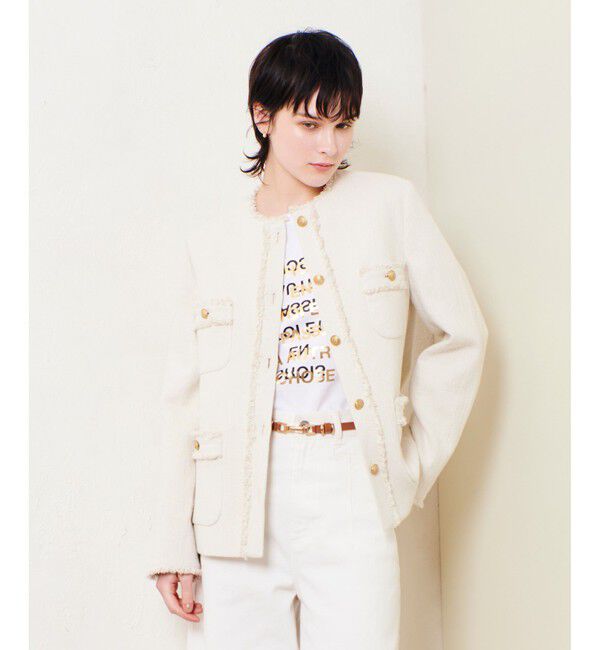 allureville「リバーダブルクロスノーカーラージャケット」|その他|アイボリー