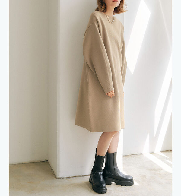 titivate「コクーンシルエットミニ丈ニットワンピース」|ワンピース|