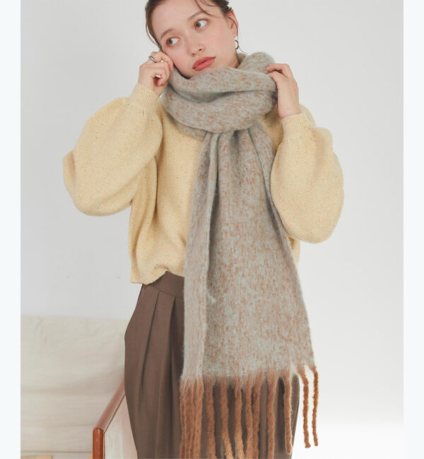 titivate「メランジボリュームマフラー」|ストール|