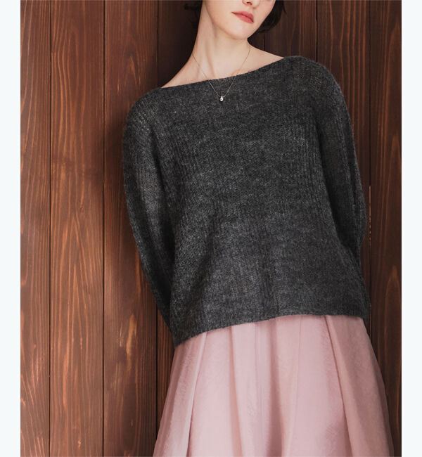 titivate「モヘアタッチローゲージニット」|ニット・セーター|チャコール