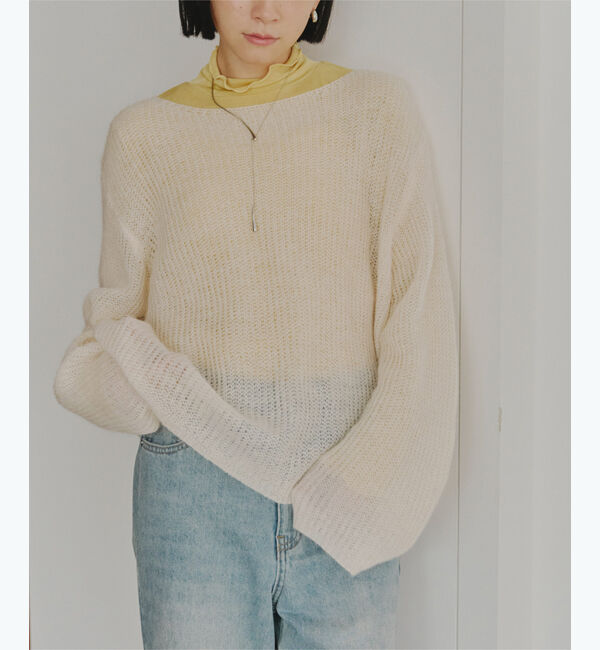 titivate「モヘアタッチローゲージニット」|ニット・セーター|アイボリー