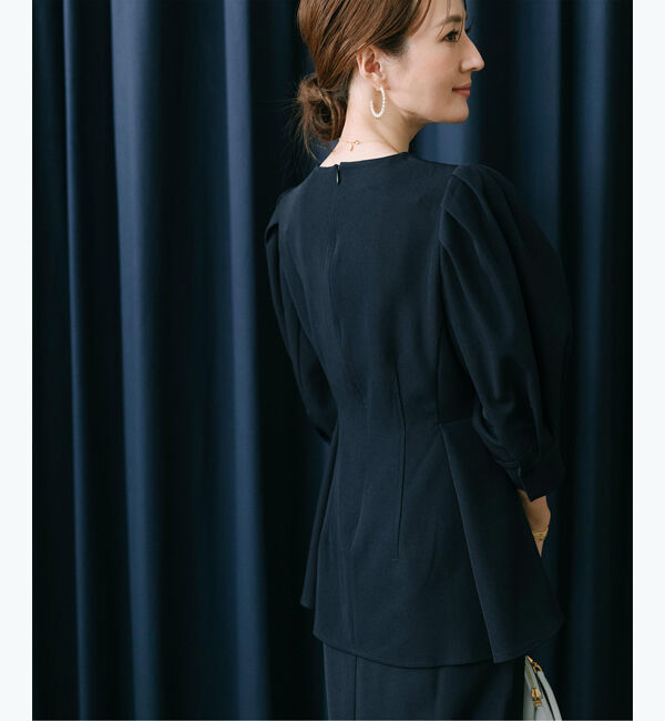 ur's「【星玲奈さんコラボアイテム】2way襟付タックペプラムトップス」|Tシャツ・カットソー|