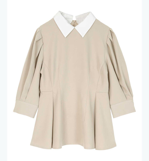 ur's「【星玲奈さんコラボアイテム】2way襟付タックペプラムトップス」|Tシャツ・カットソー|