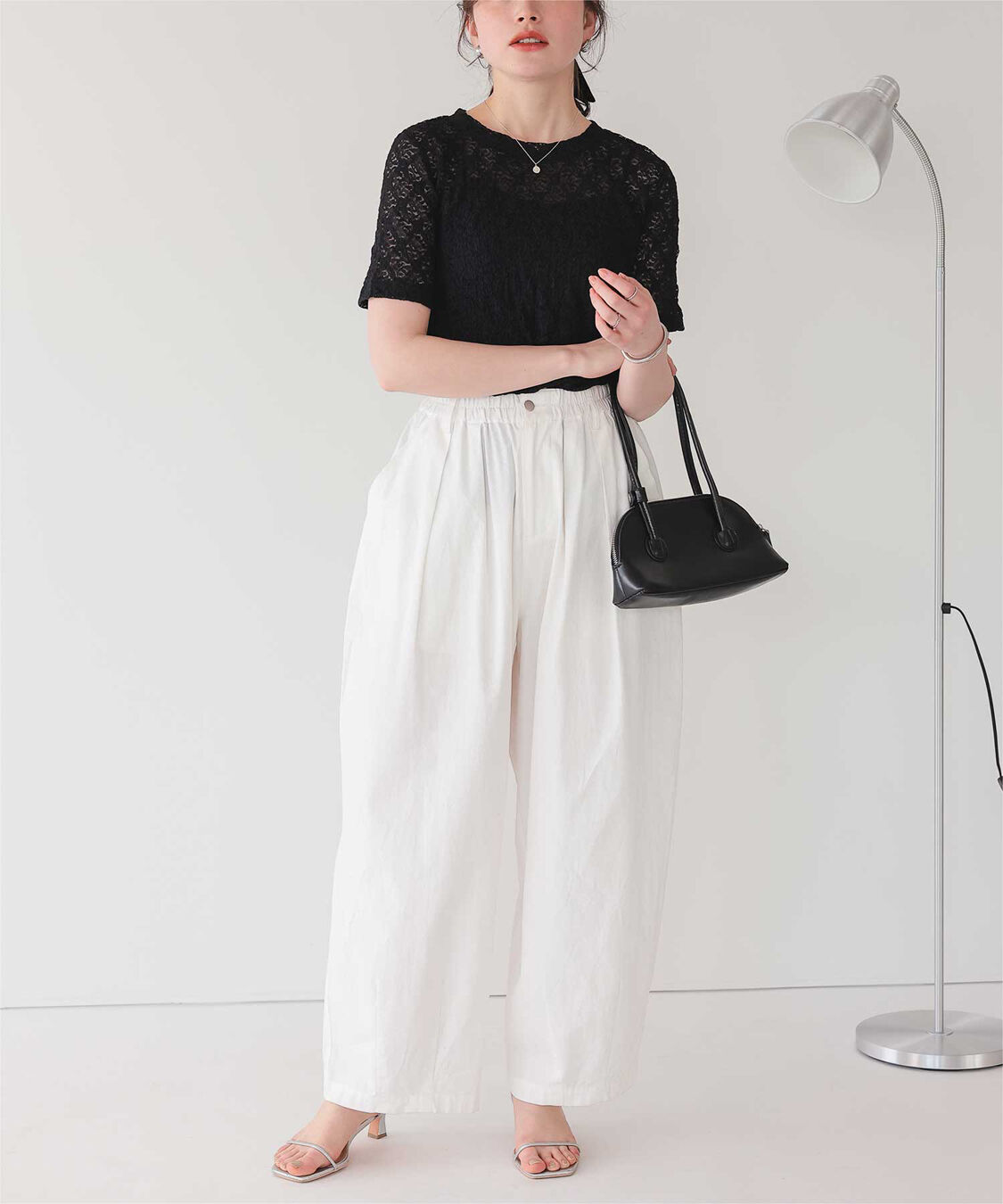 titivate「ハーフスリーブレーストップス」|Tシャツ・カットソー|