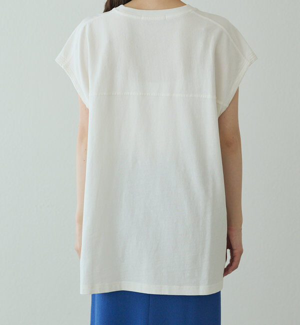  「袖口太糸ステッチロゴプリントTシャツ」|Tシャツ・カットソー|