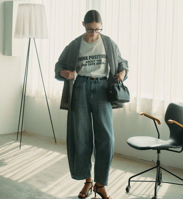  「袖口太糸ステッチロゴプリントTシャツ」|Tシャツ・カットソー|