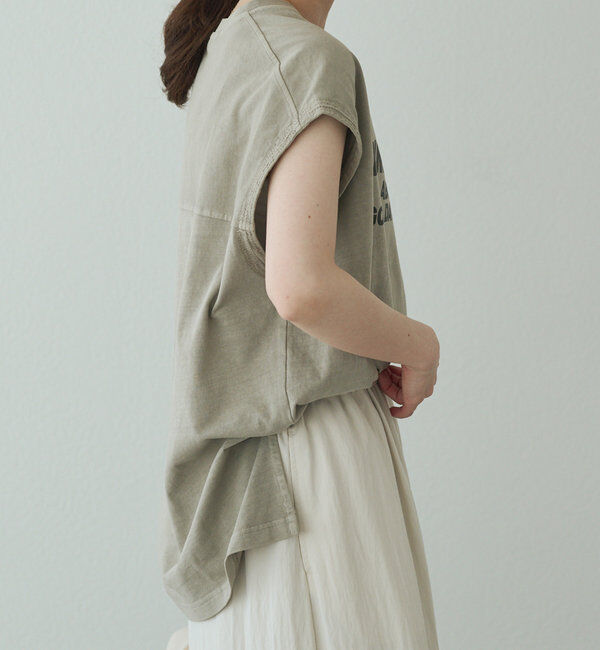  「袖口太糸ステッチロゴプリントTシャツ」|Tシャツ・カットソー|