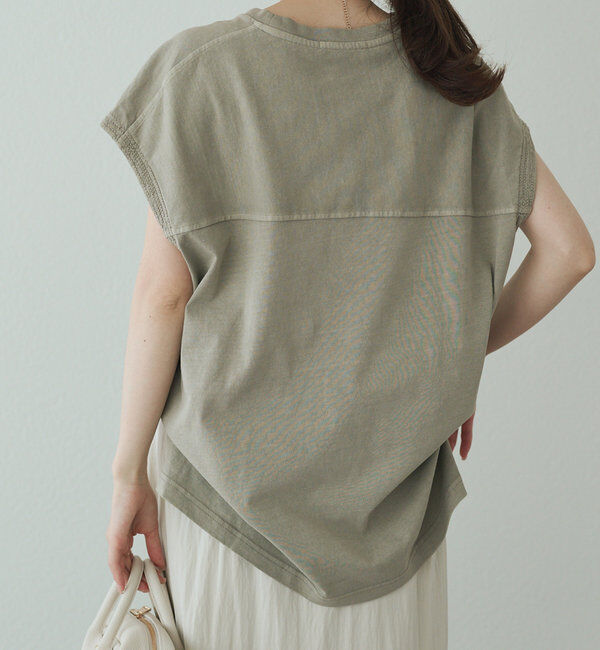  「袖口太糸ステッチロゴプリントTシャツ」|Tシャツ・カットソー|