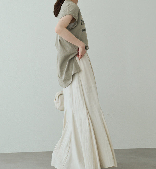  「袖口太糸ステッチロゴプリントTシャツ」|Tシャツ・カットソー|