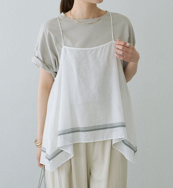  「【25th】パネルコットンラミーキャミブラウス」|キャミソール|