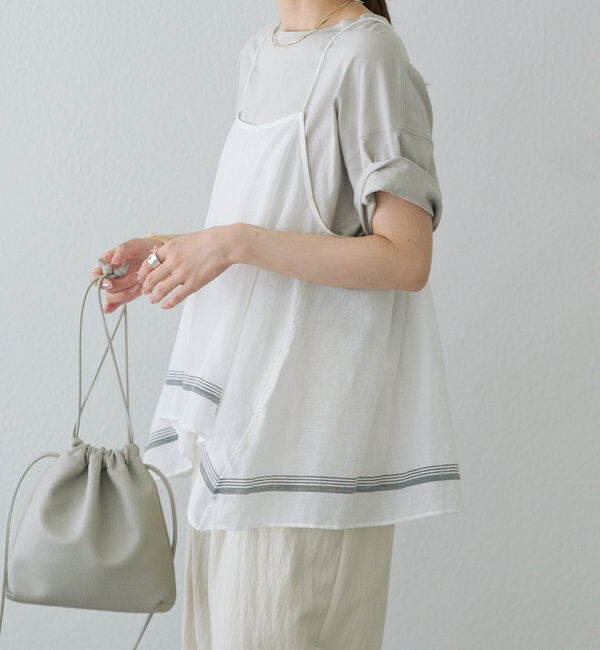  「【25th】パネルコットンラミーキャミブラウス」|キャミソール|