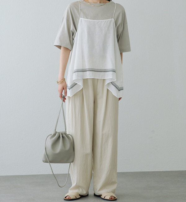  「【25th】パネルコットンラミーキャミブラウス」|キャミソール|