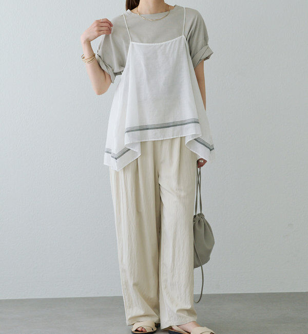  「【25th】パネルコットンラミーキャミブラウス」|キャミソール|