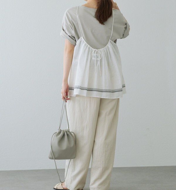  「【25th】パネルコットンラミーキャミブラウス」|キャミソール|