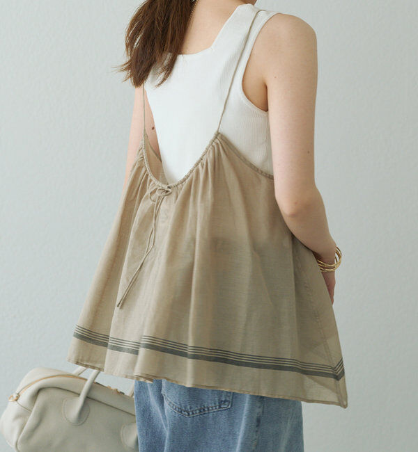 「【25th】パネルコットンラミーキャミブラウス」|キャミソール|