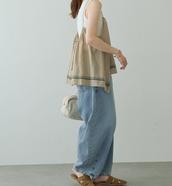 「【25th】パネルコットンラミーキャミブラウス」|キャミソール|