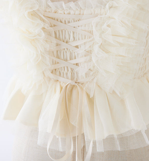  「シャーリングチュールビスチェ」|シャツ・ブラウス|