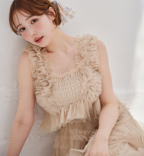  「シャーリングチュールビスチェ」|シャツ・ブラウス|