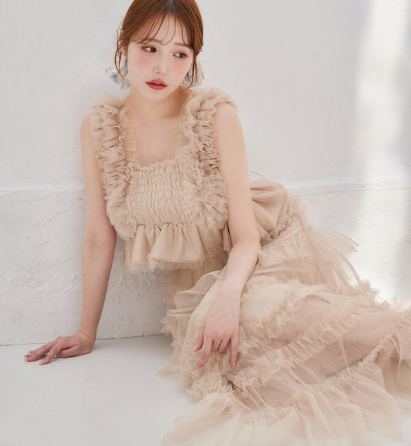  「シャーリングチュールビスチェ」|シャツ・ブラウス|