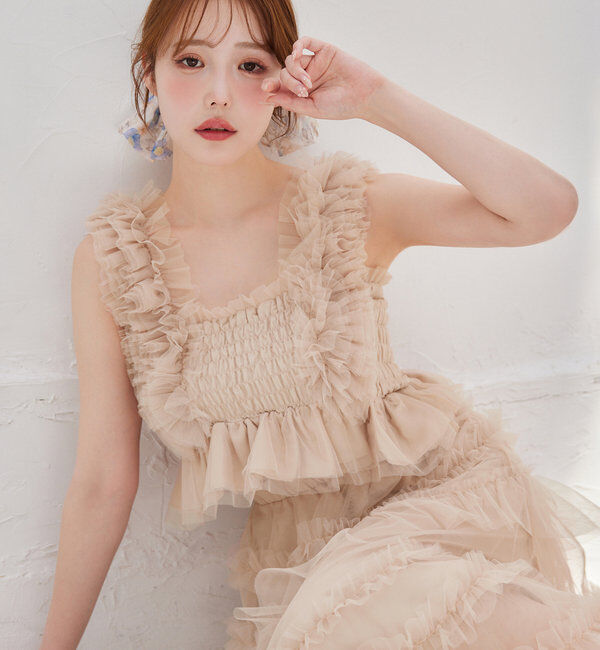  「シャーリングチュールビスチェ」|シャツ・ブラウス|