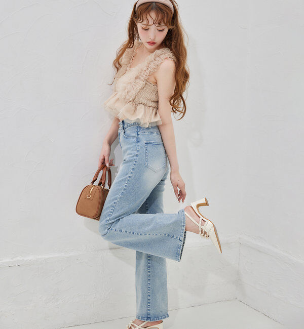  「シャーリングチュールビスチェ」|シャツ・ブラウス|