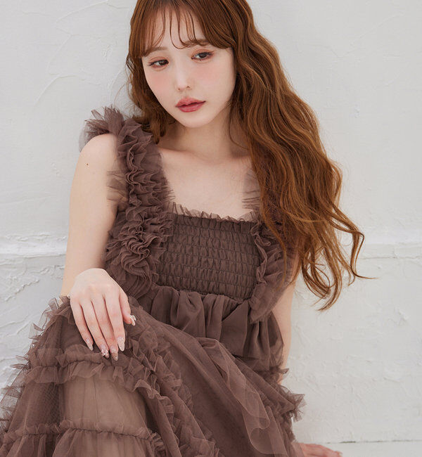  「シャーリングチュールビスチェ」|シャツ・ブラウス|