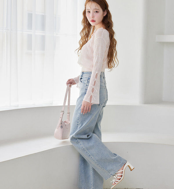  「インナー&times;袖リボンカーデアンサンブル」|ニット・セーター|