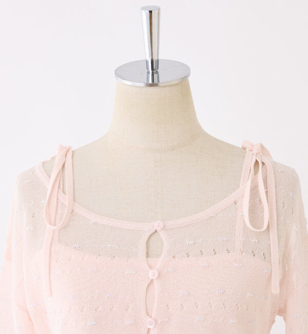  「インナー&times;袖リボンカーデアンサンブル」|ニット・セーター|