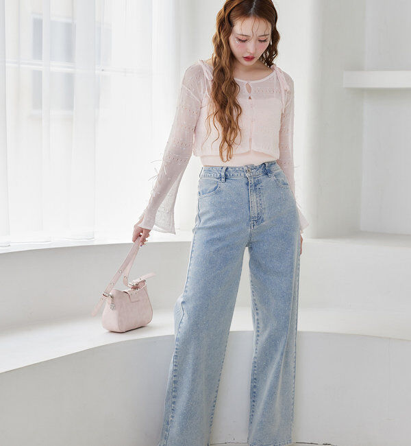  「インナー&times;袖リボンカーデアンサンブル」|ニット・セーター|