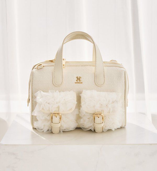  「【premiumorder】チュールポケットミニボストンバッグ」|ショルダー・メッセンジャー|