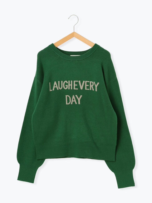 Samansa Mos2 blue「【Hug Knit】ロゴプルオーバー」|ニット・セーター|