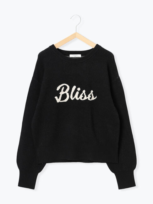 Samansa Mos2 blue「【Hug Knit】ロゴプルオーバー」|ニット・セーター|