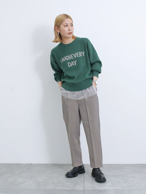 Samansa Mos2 blue「【Hug Knit】ロゴプルオーバー」|ニット・セーター|