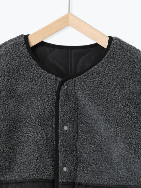 Samansa Mos2 blue「ボアキルトコンビリバーシブルコート」|ブルゾン・スタジャン|