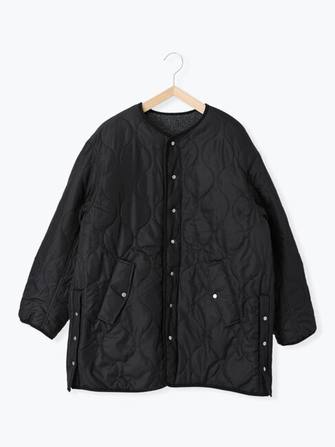 Samansa Mos2 blue「ボアキルトコンビリバーシブルコート」|ブルゾン・スタジャン|