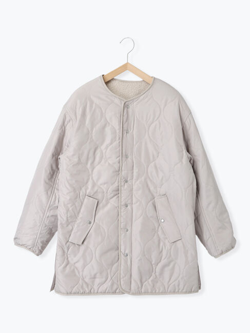 Samansa Mos2 blue「ボアキルトコンビリバーシブルコート」|ブルゾン・スタジャン|