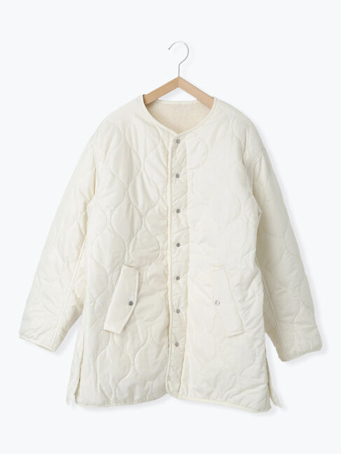 Samansa Mos2 blue「ボアキルトコンビリバーシブルコート」|ブルゾン・スタジャン|