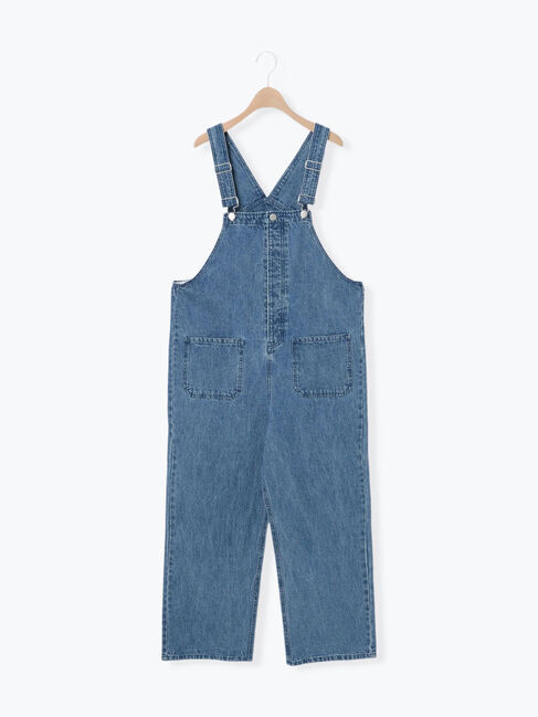 Samansa Mos2「デニム/花柄アソートサロペットパンツ」|その他|ブルー