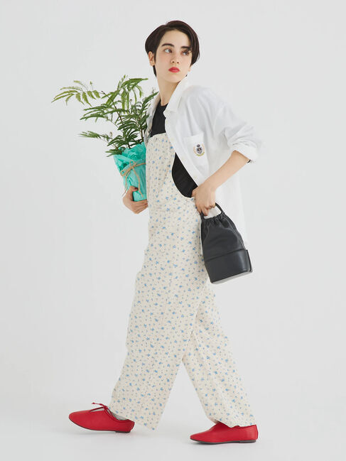 Samansa Mos2「デニム/花柄アソートサロペットパンツ」|その他|