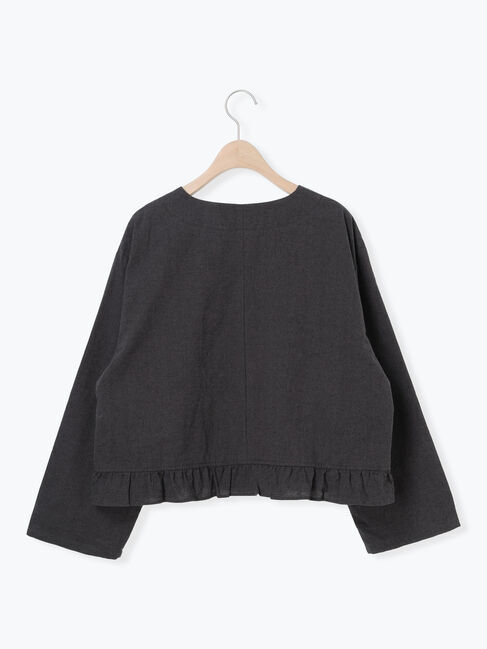 Samansa Mos2「綿麻裾フリルダブルボタンショートジャケット」|その他|