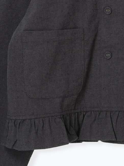 Samansa Mos2「綿麻裾フリルダブルボタンショートジャケット」|その他|
