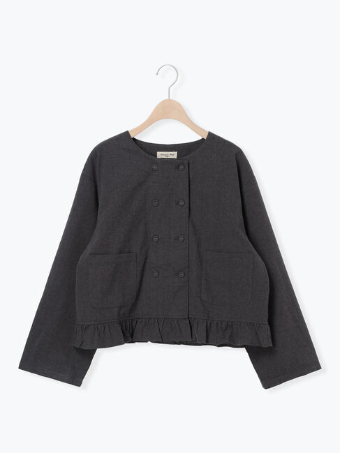 Samansa Mos2「綿麻裾フリルダブルボタンショートジャケット」|その他|