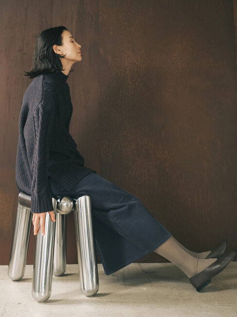 sm2rhythm「ハイネックケーブルニットプルオーバー」|ニット・セーター|