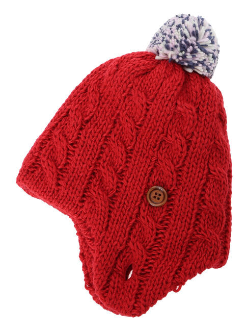  「配色ぽんぽん付きニット帽」|その他|