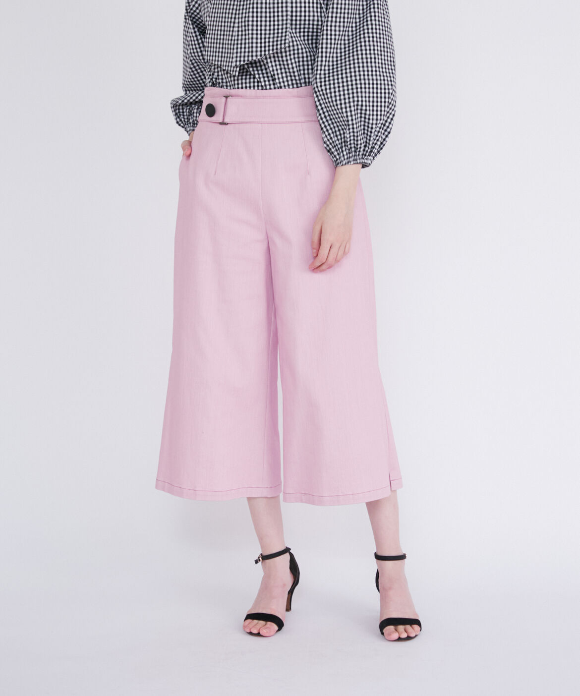 Maglie le cassetto「飾りベルト付きデニムガウチョパンツ」|その他|