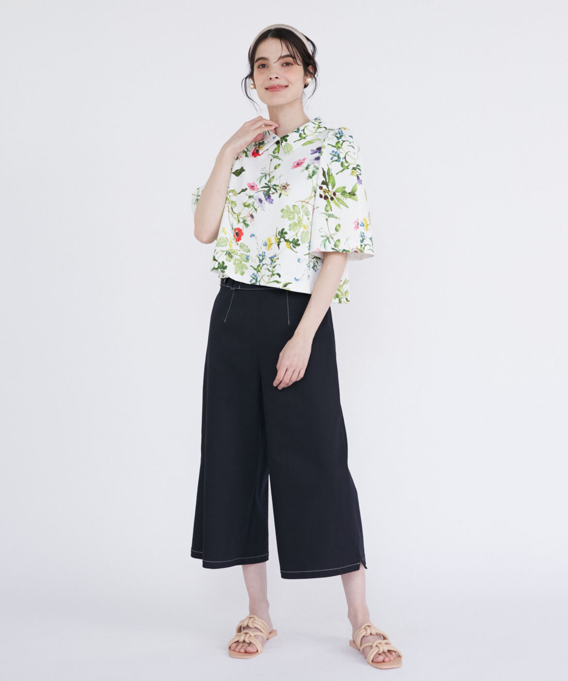 Maglie le cassetto「飾りベルト付きデニムガウチョパンツ」|その他|