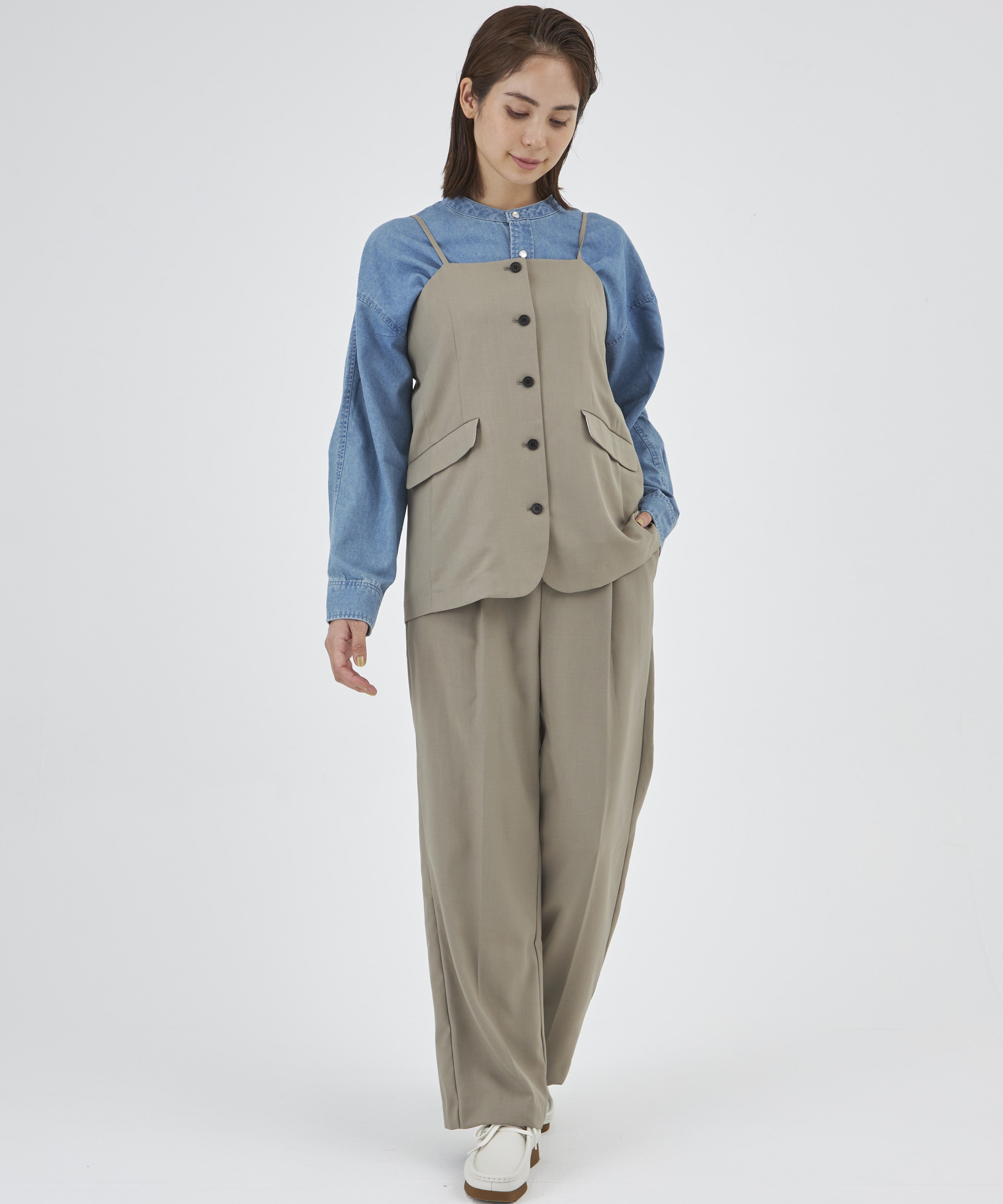 INED「《INED CLARO》ドライツイルマニッシュパンツ」|その他|