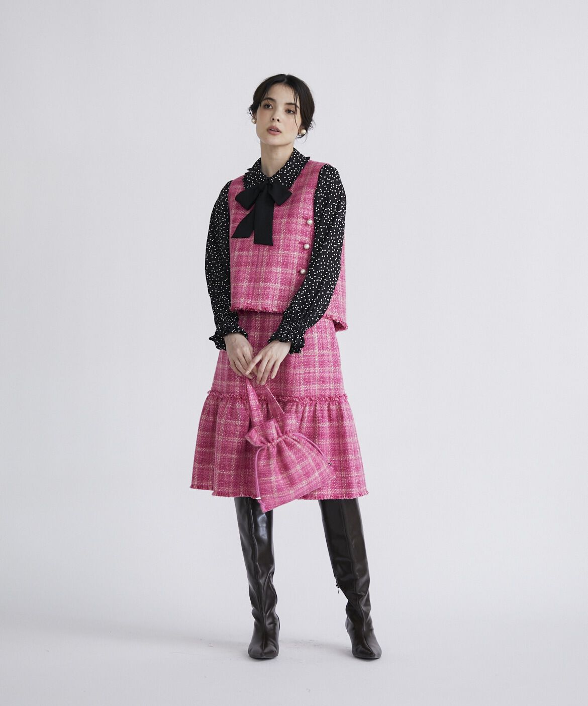 Maglie le cassetto「クラシカルボウタイドットブラウス」|シャツ・ブラウス|